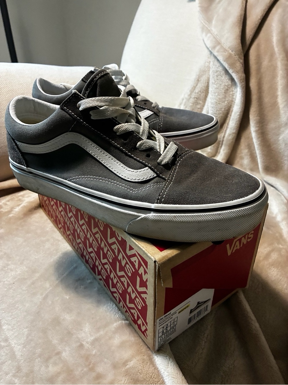 Vans Old Skool Low-Top Sneakers in Charcoal Gray
